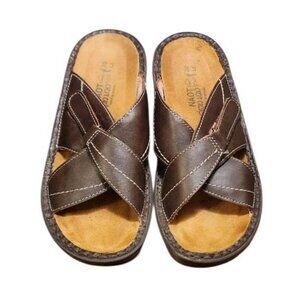 Naot Monterey Sandals Slip On Cross Strap Leather Casual Comfort Shoes 5 Eu 36